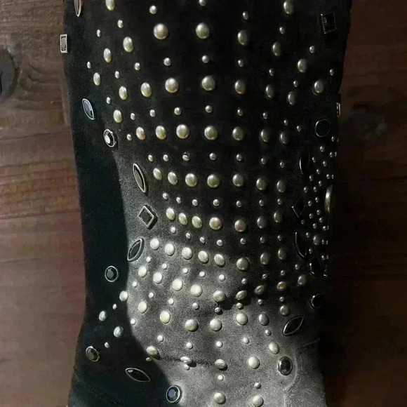 Vintage | suede studded western boho boots - Picture 2 of 6